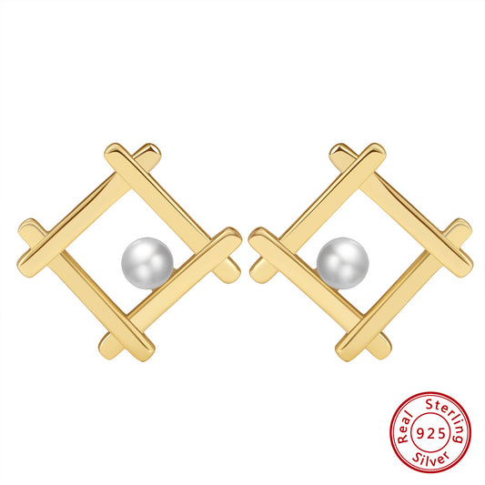“Gold plated square pearl stud earrings”
“Square shape pearl earrings in silver with gold finish”
“Elegant pearl stud earrings for women”
“Minimalist gold stud earrings with pearl”
“Sterling silver pearl earrings with square design”