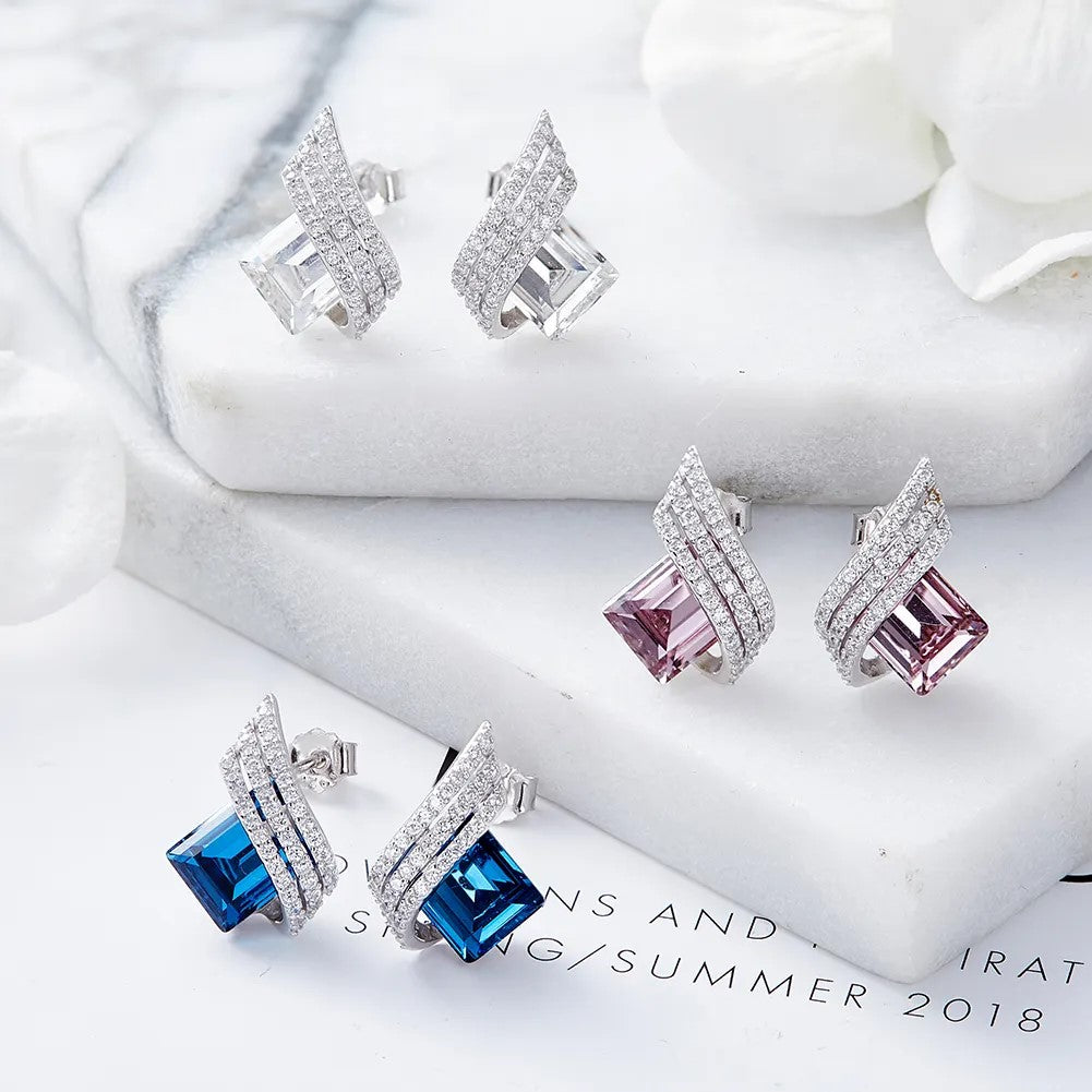 Blue Glamour: Timeless Royal Blue Post Earrings