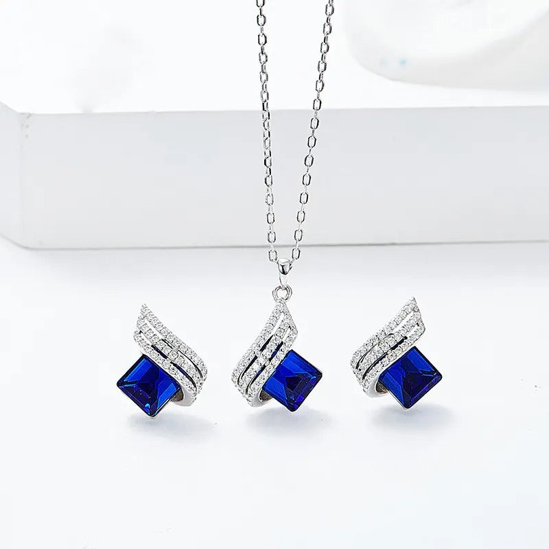 Blue Glamour: Timeless Royal Blue Post Earrings